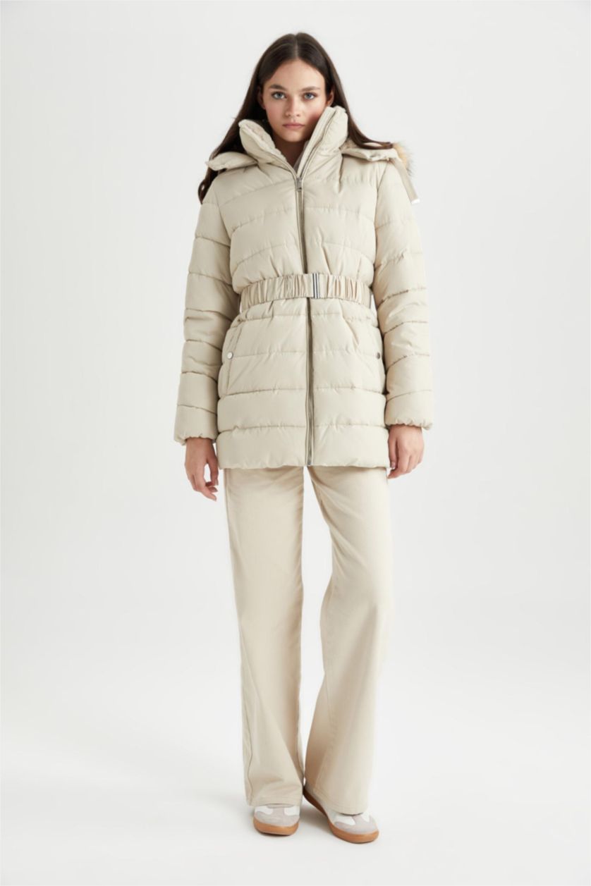 نساء بيج جاكيت دودون قصة عادية بغطاء للرأس