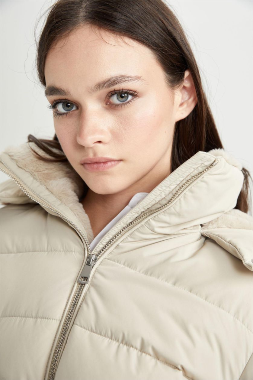 نساء بيج جاكيت دودون قصة عادية بغطاء للرأس