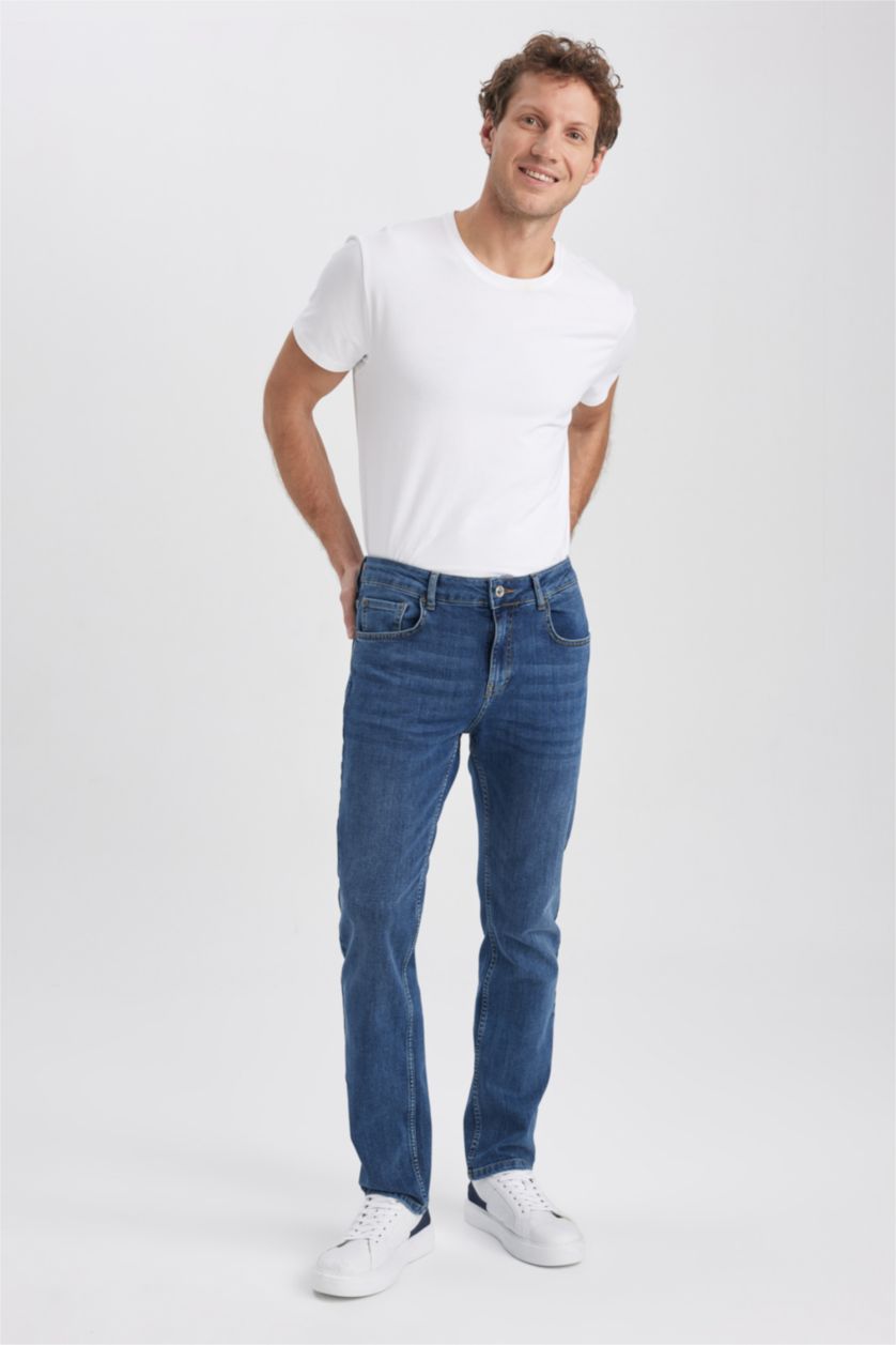 HOMME Bleu Pantalon Jean SERGIO - Coupe régulière Ourlet régulier