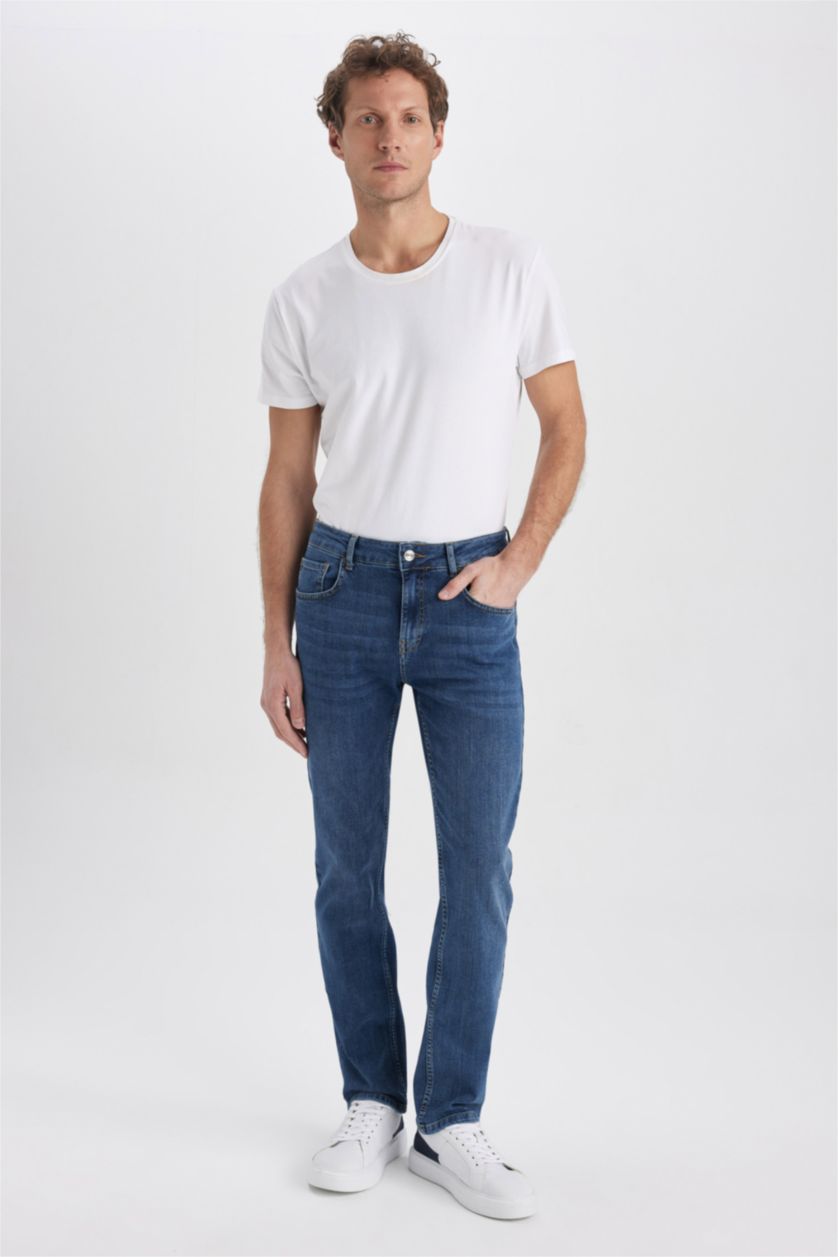 HOMME Bleu Pantalon Jean SERGIO - Coupe régulière Ourlet régulier