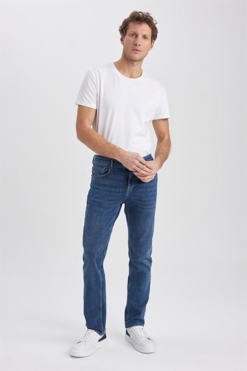 HOMME Bleu Pantalon Jean SERGIO - Coupe régulière Ourlet régulier