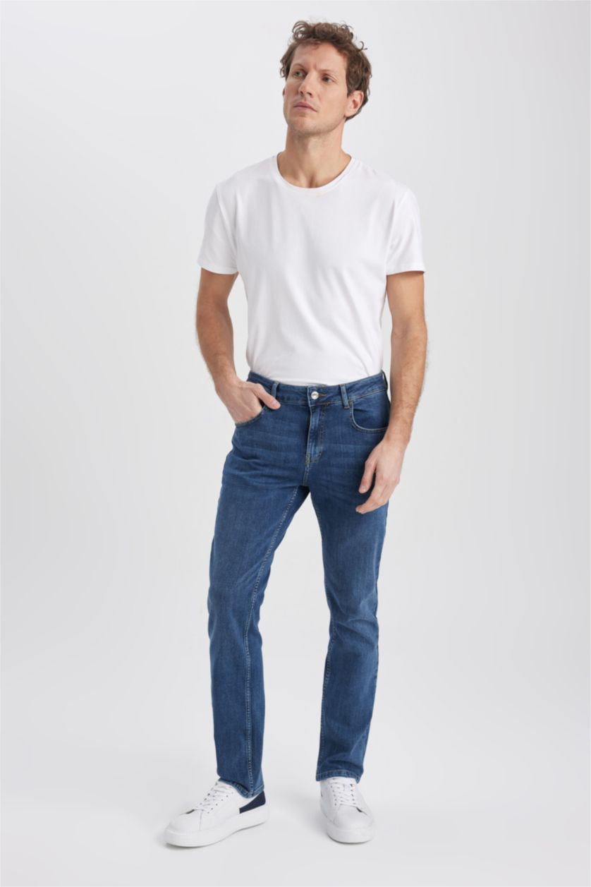HOMME Bleu Pantalon Jean SERGIO - Coupe régulière Ourlet régulier