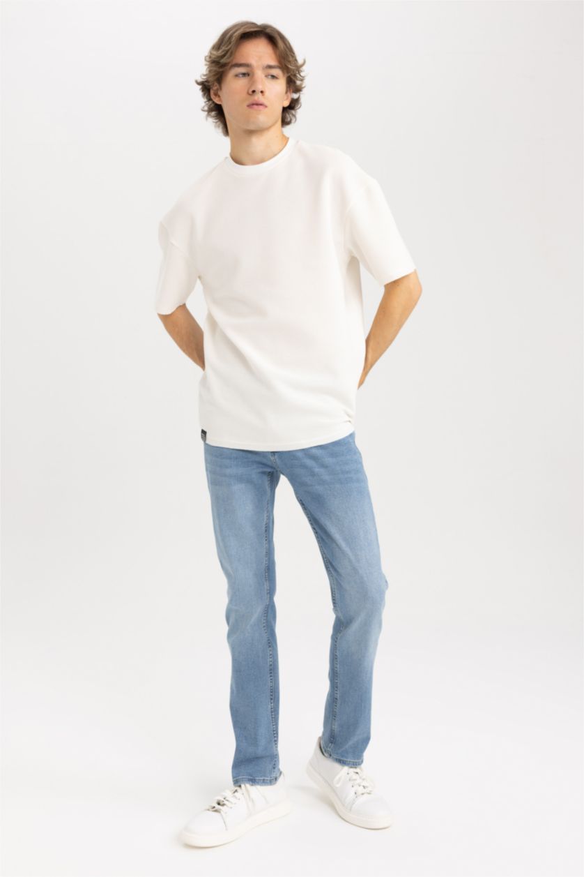 رجالي أزرق فاتح بنطلون جينز بيدرو سليم فيت برجل ضيقة