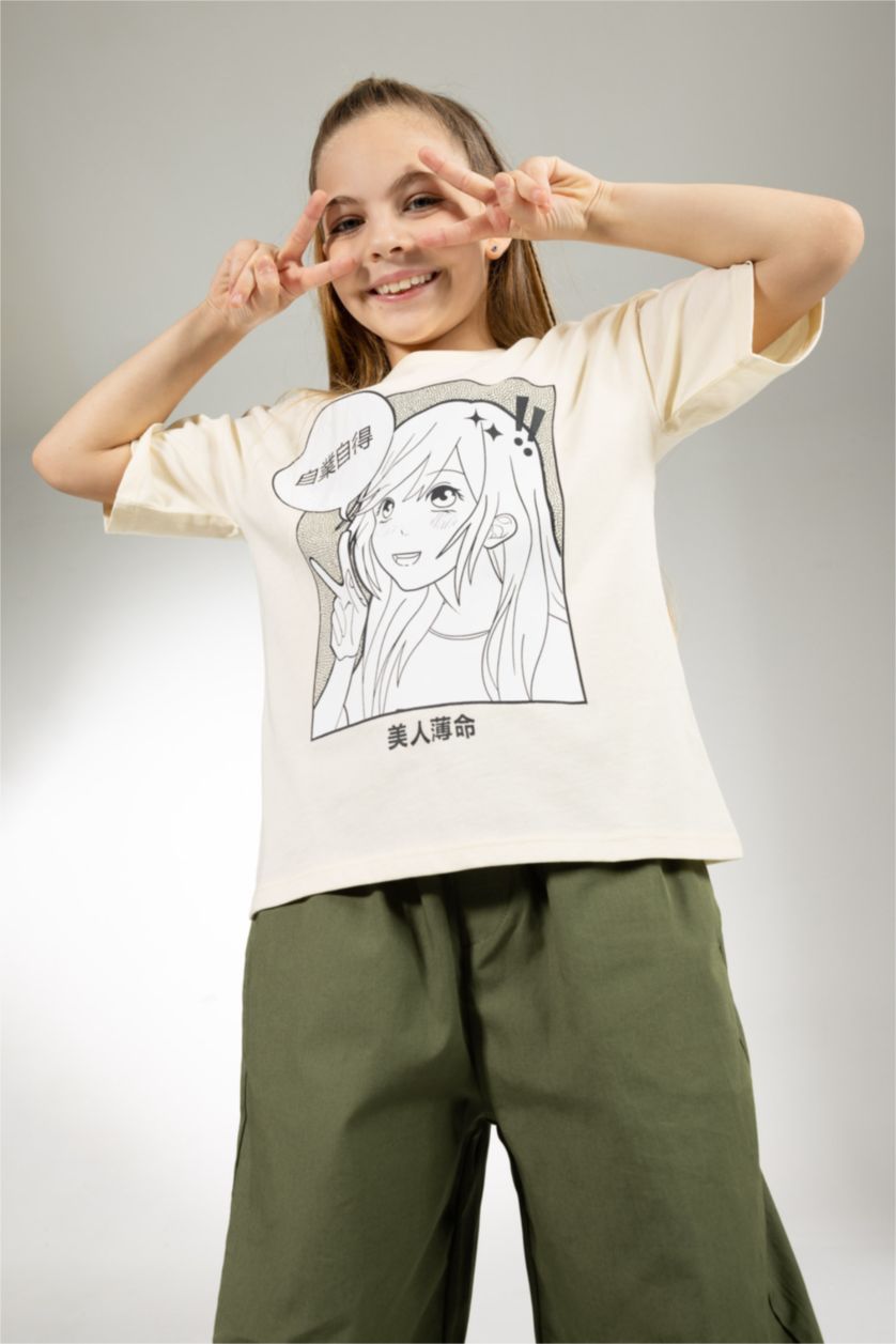 GIRLS & TEENS Light Yellow Girl Relax Fit Short Sleeve T-Shirt