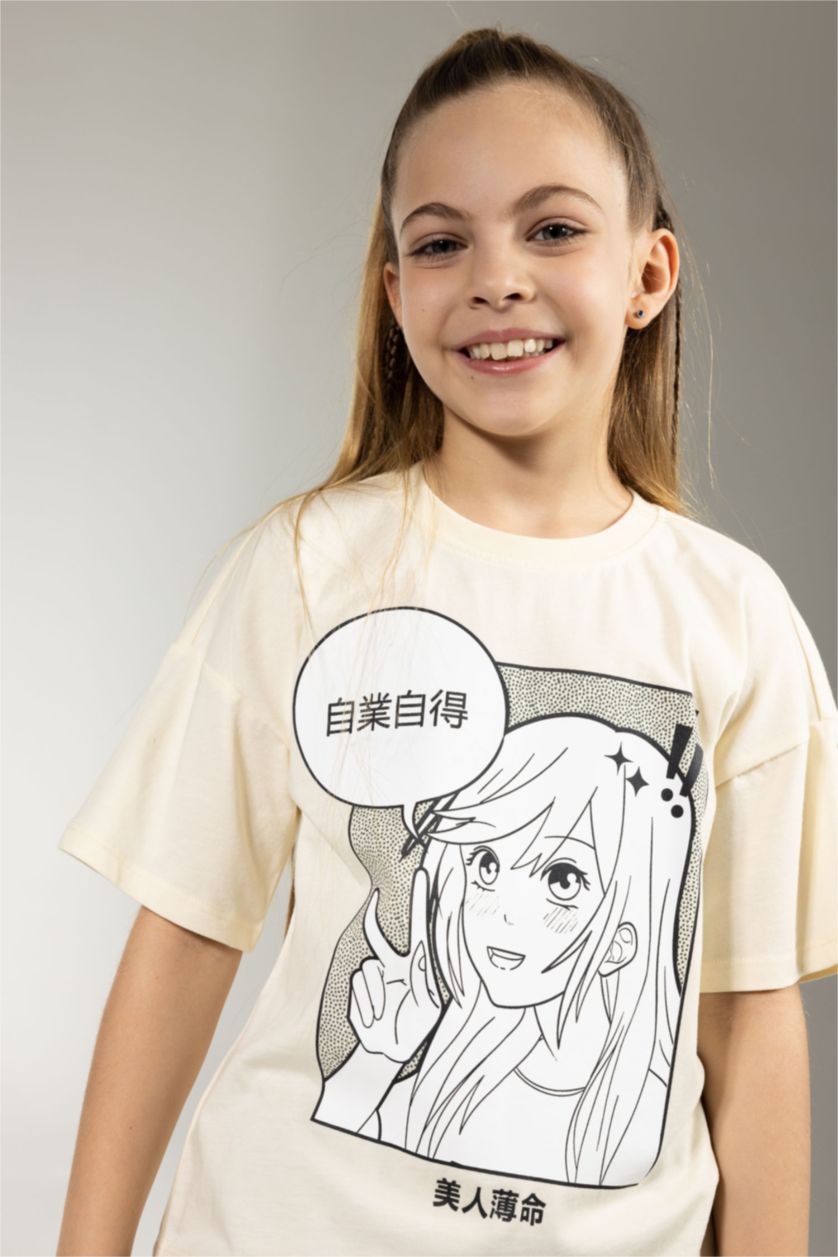 GIRLS & TEENS Light Yellow Girl Relax Fit Short Sleeve T-Shirt