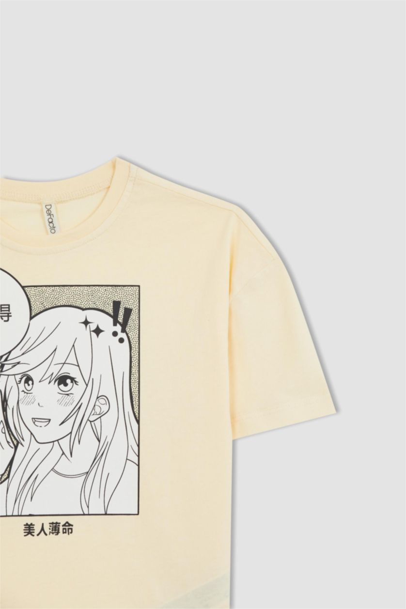 GIRLS & TEENS Light Yellow Girl Relax Fit Short Sleeve T-Shirt