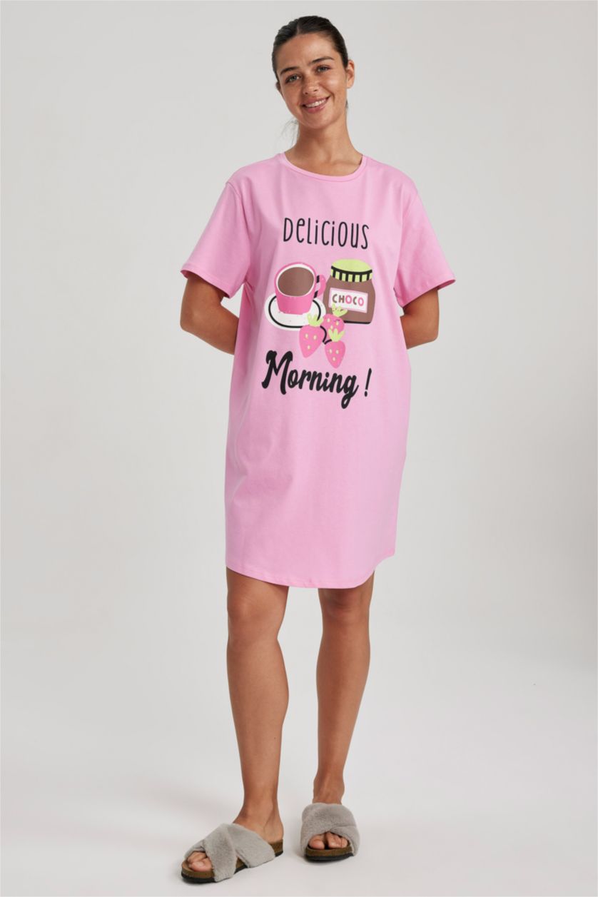 FEMME Rose Robe En Tricot Col rond