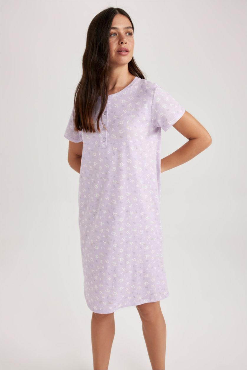 FEMME Violet Col Ras Du Cou Robe En Tricot