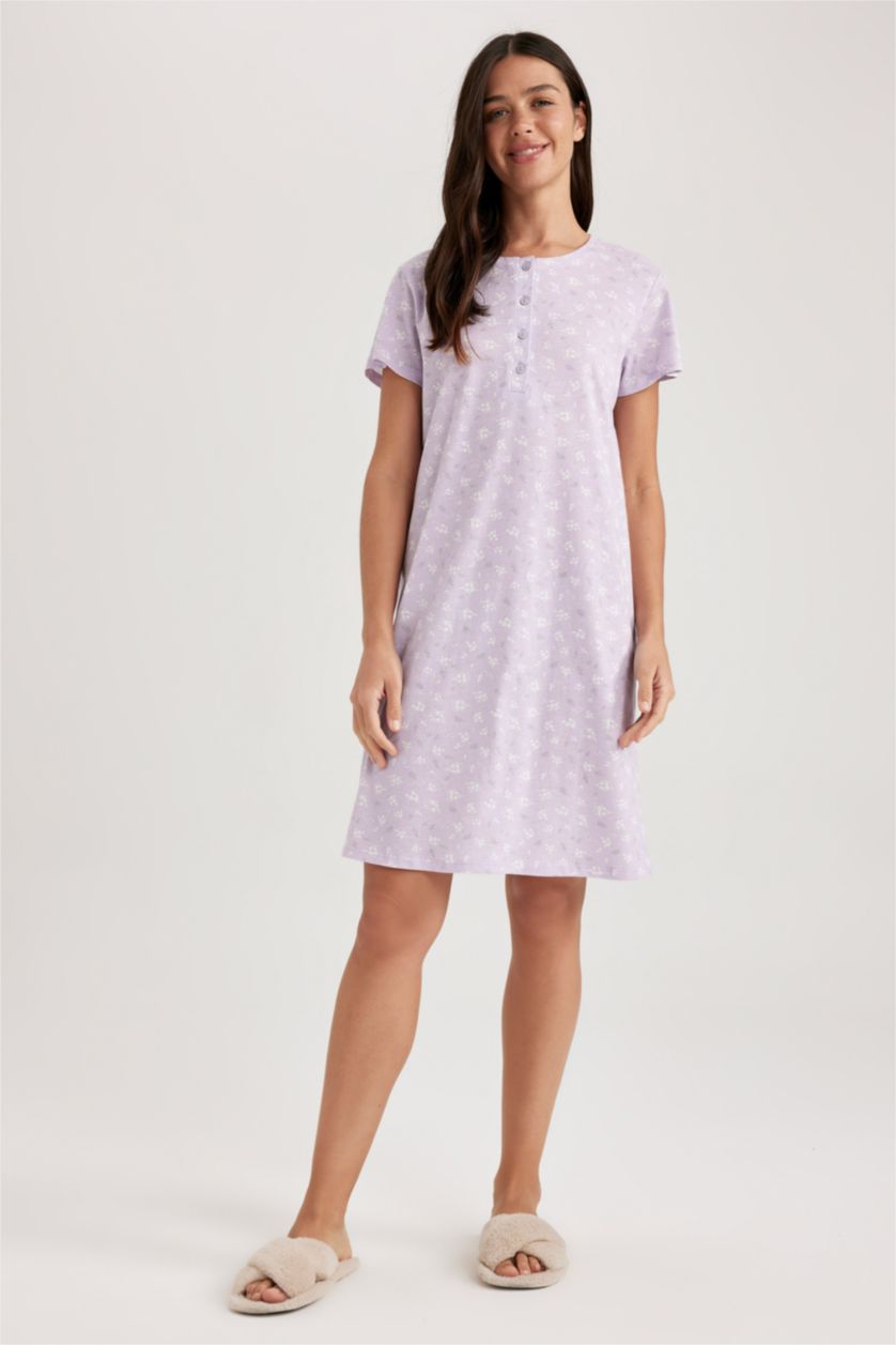 FEMME Violet Col Ras Du Cou Robe En Tricot
