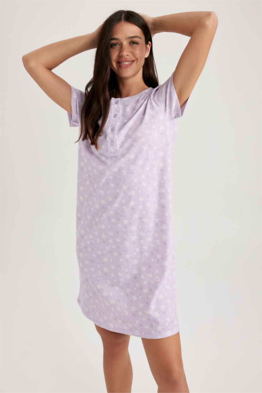 FEMME Violet Col Ras Du Cou Robe En Tricot