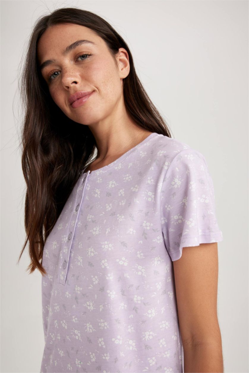 FEMME Violet Col Ras Du Cou Robe En Tricot
