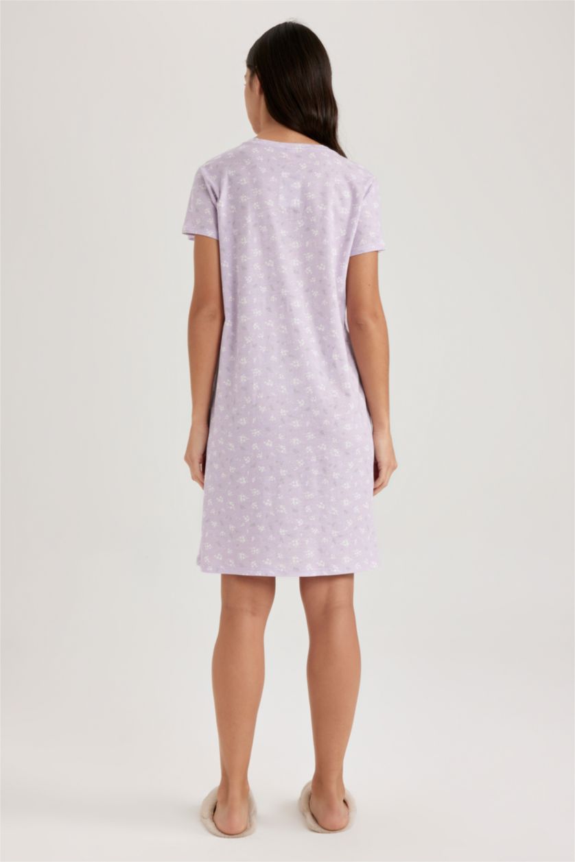 FEMME Violet Col Ras Du Cou Robe En Tricot