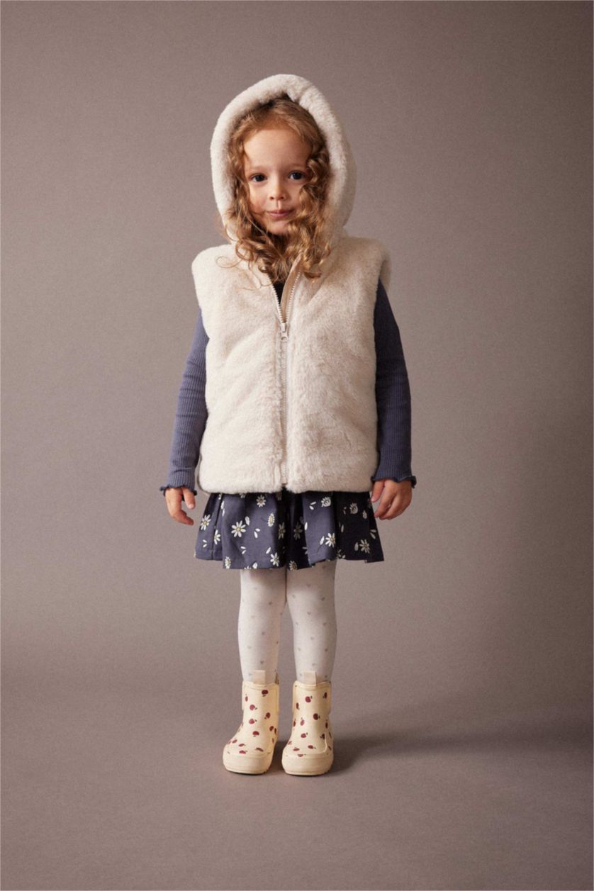 ДІВЧИНКА Слонова кістка Жилет стандартного крою з хутра для малюків дівчаток