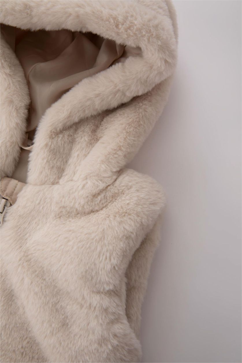 ДІВЧИНКА Слонова кістка Жилет стандартного крою з хутра для малюків дівчаток