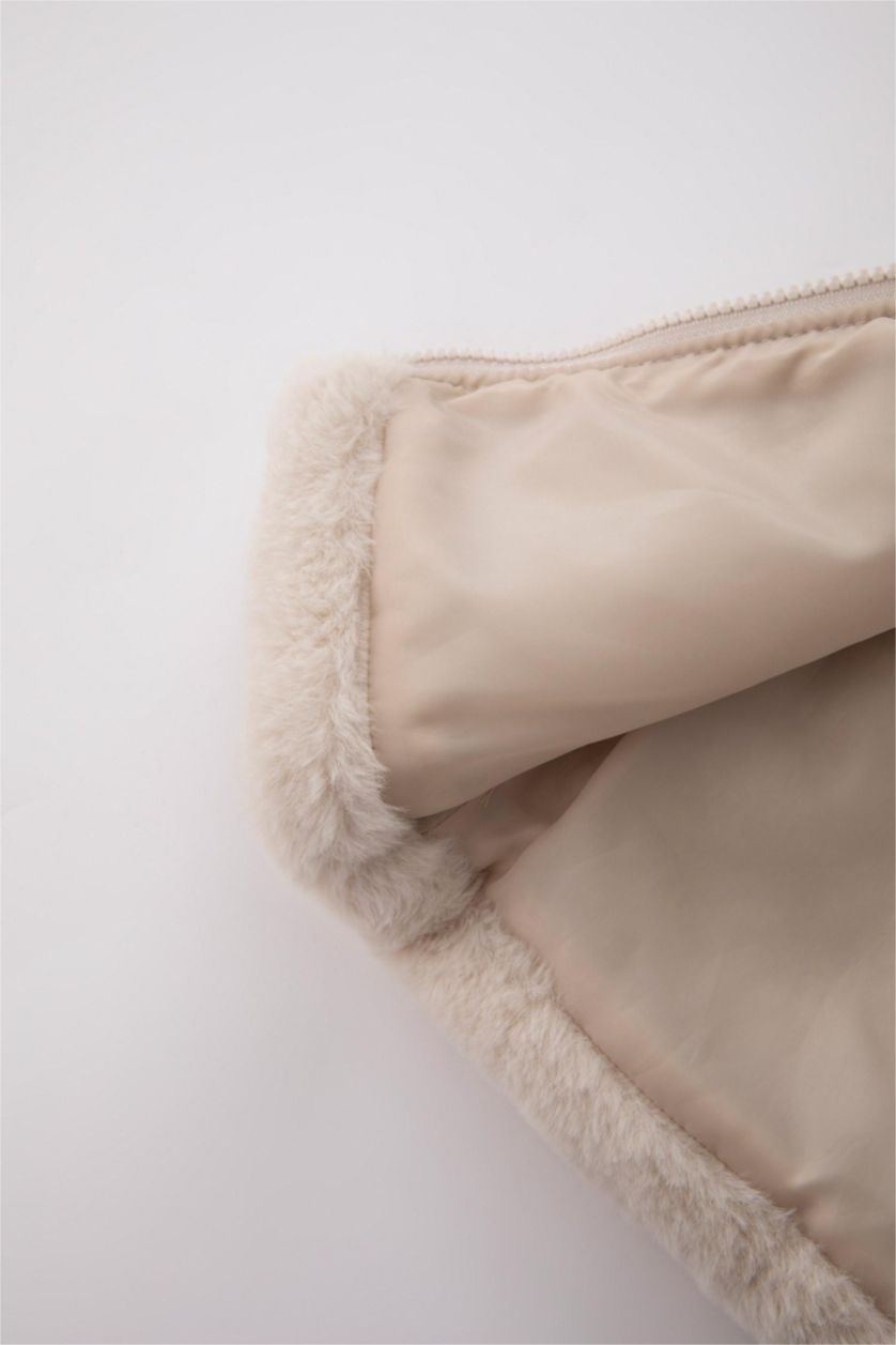 ДІВЧИНКА Слонова кістка Жилет стандартного крою з хутра для малюків дівчаток