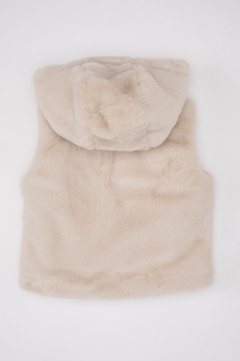 طفلة صغيرة اللون الحجري فيست بيبي بناتي فرو بكابيشون