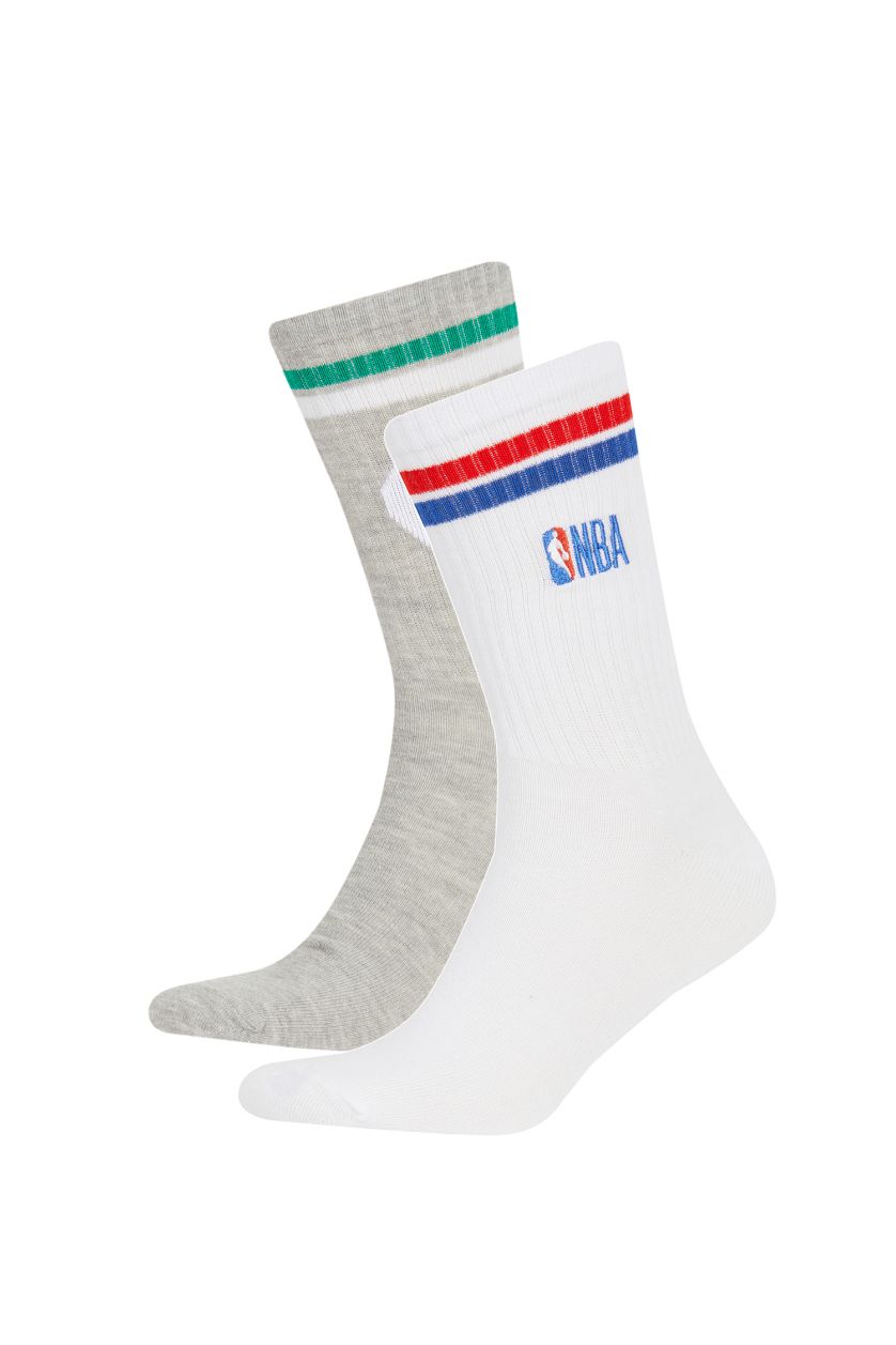 Erkek Karma Erkek NBA Current Teams Rahat Lastikli 2'li Pamuklu Uzun Çorap