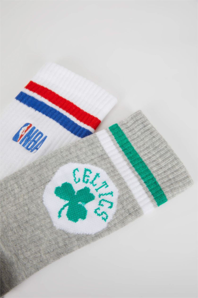 Erkek Karma Erkek NBA Current Teams Rahat Lastikli 2'li Pamuklu Uzun Çorap