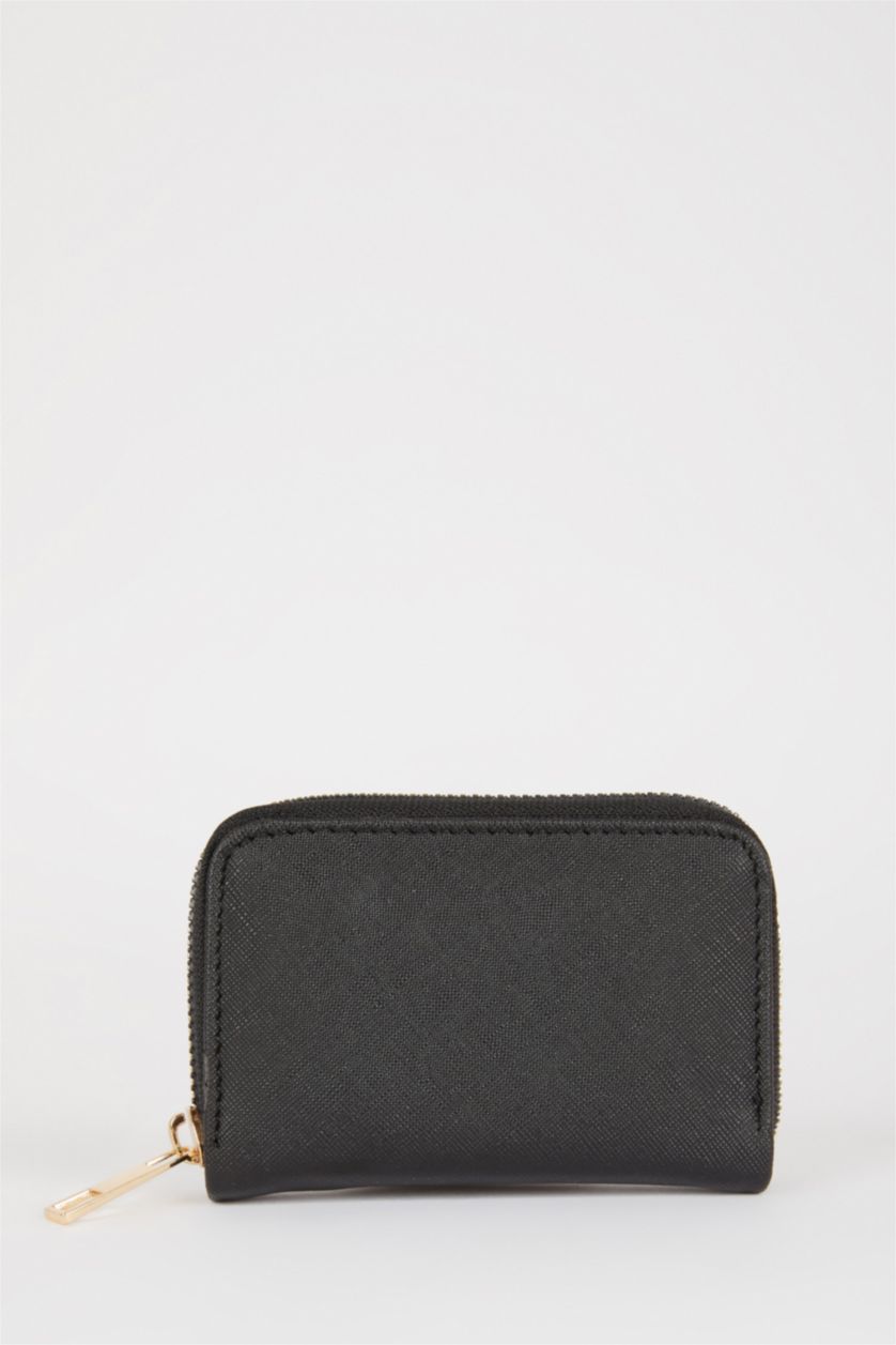 Kadın Siyah Kadın Suni Deri Bozuk Para Cüzdan