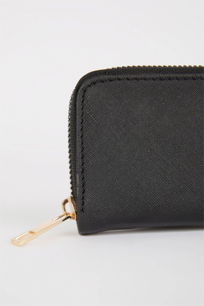 Kadın Siyah Kadın Suni Deri Bozuk Para Cüzdan