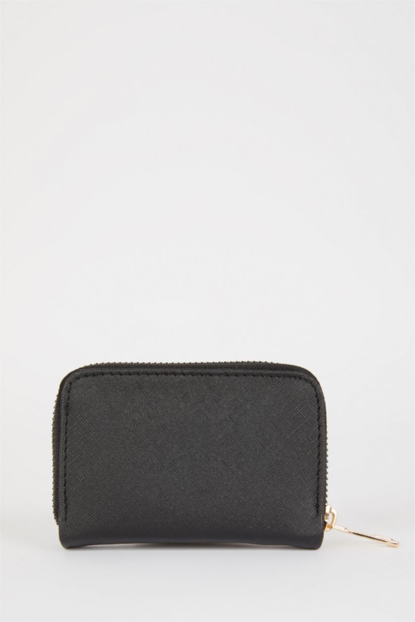 Kadın Siyah Kadın Suni Deri Bozuk Para Cüzdan