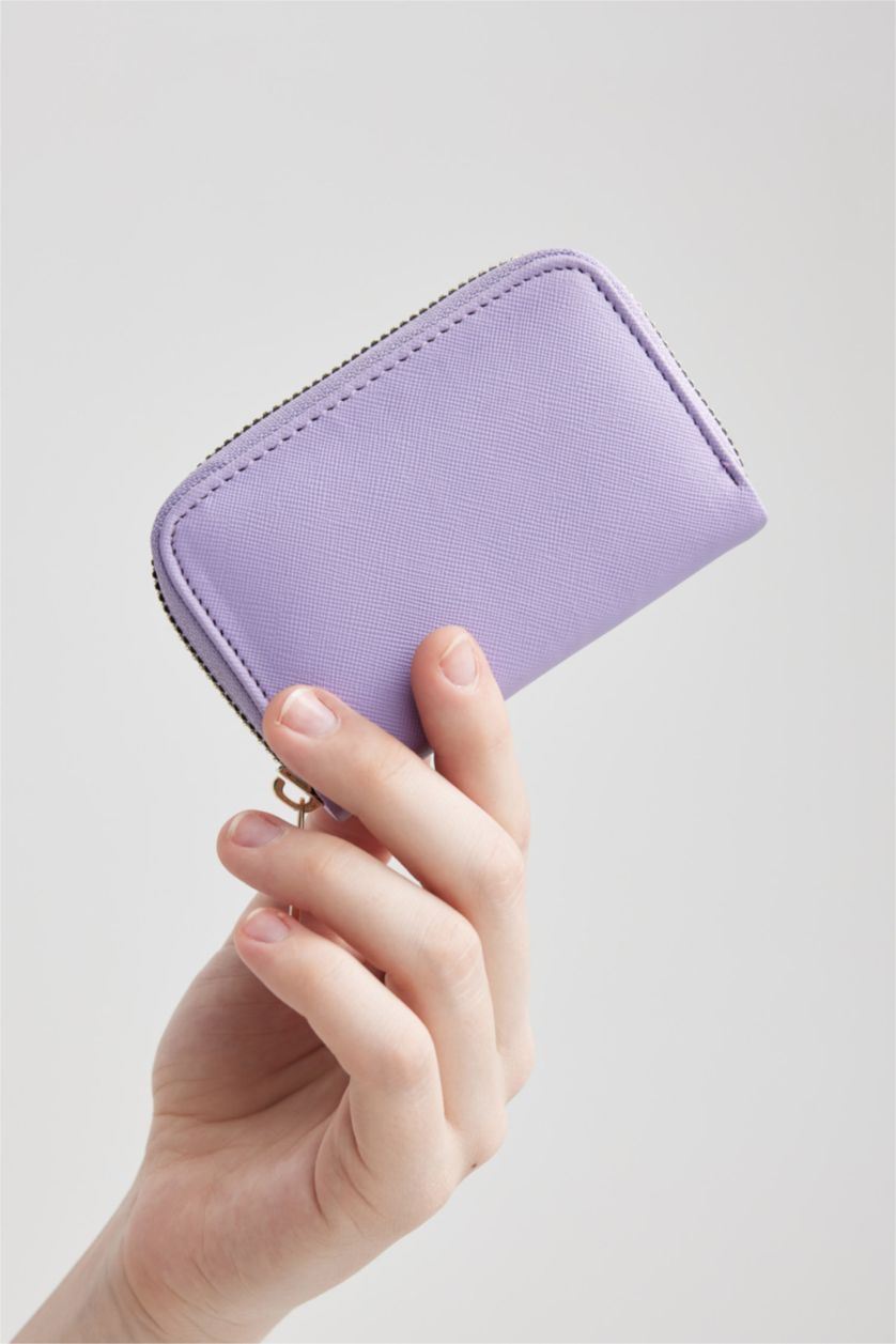 Kadın Lila Kadın Suni Deri Bozuk Para Cüzdan