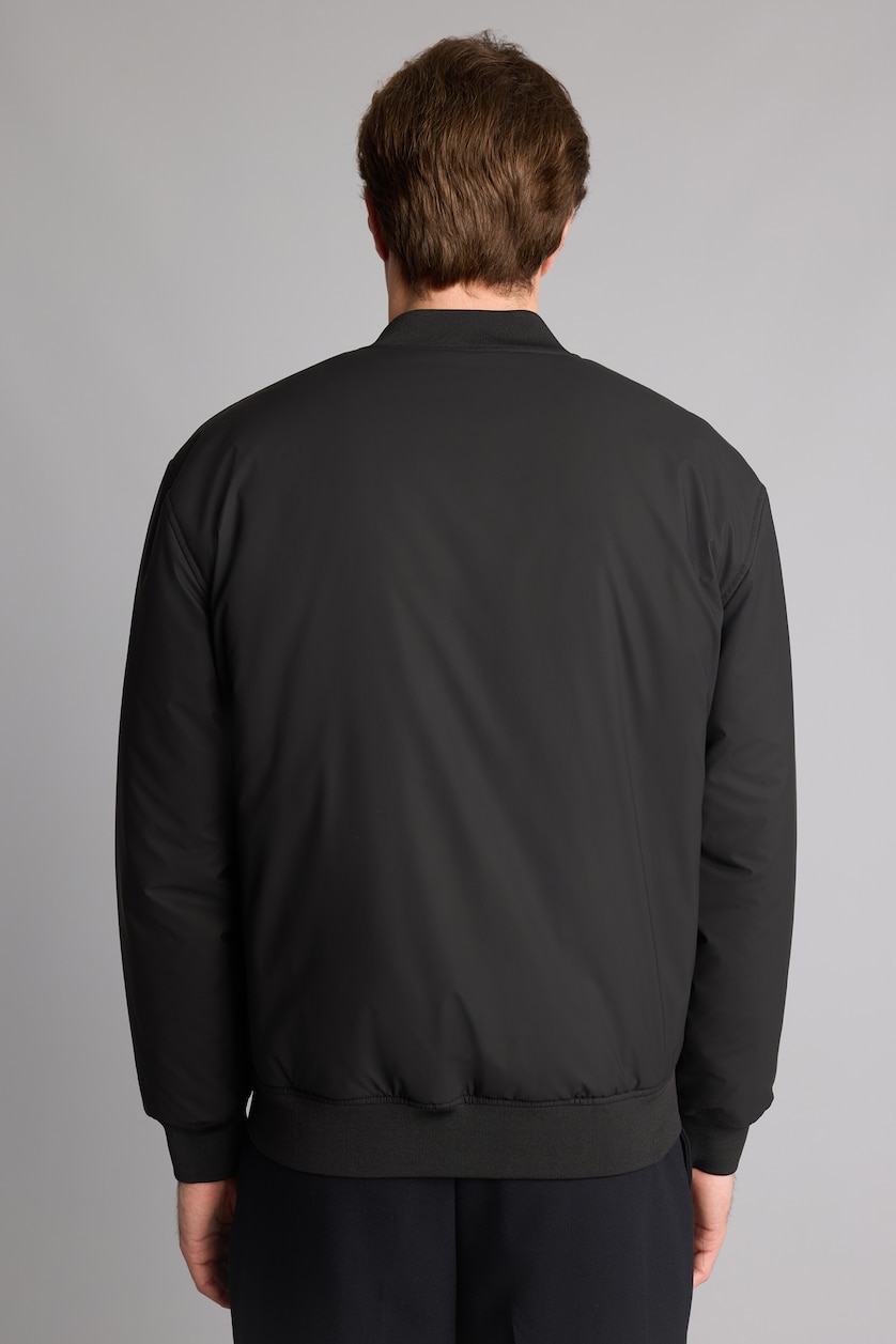 Erkek Siyah Sıcak Tutan Su İtici Slim Fit Astarlı Bomber Mont