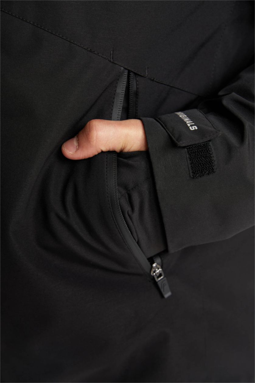 MAN Black DeFactoFit Slim Fit Hooded Silk Fabric Jacket