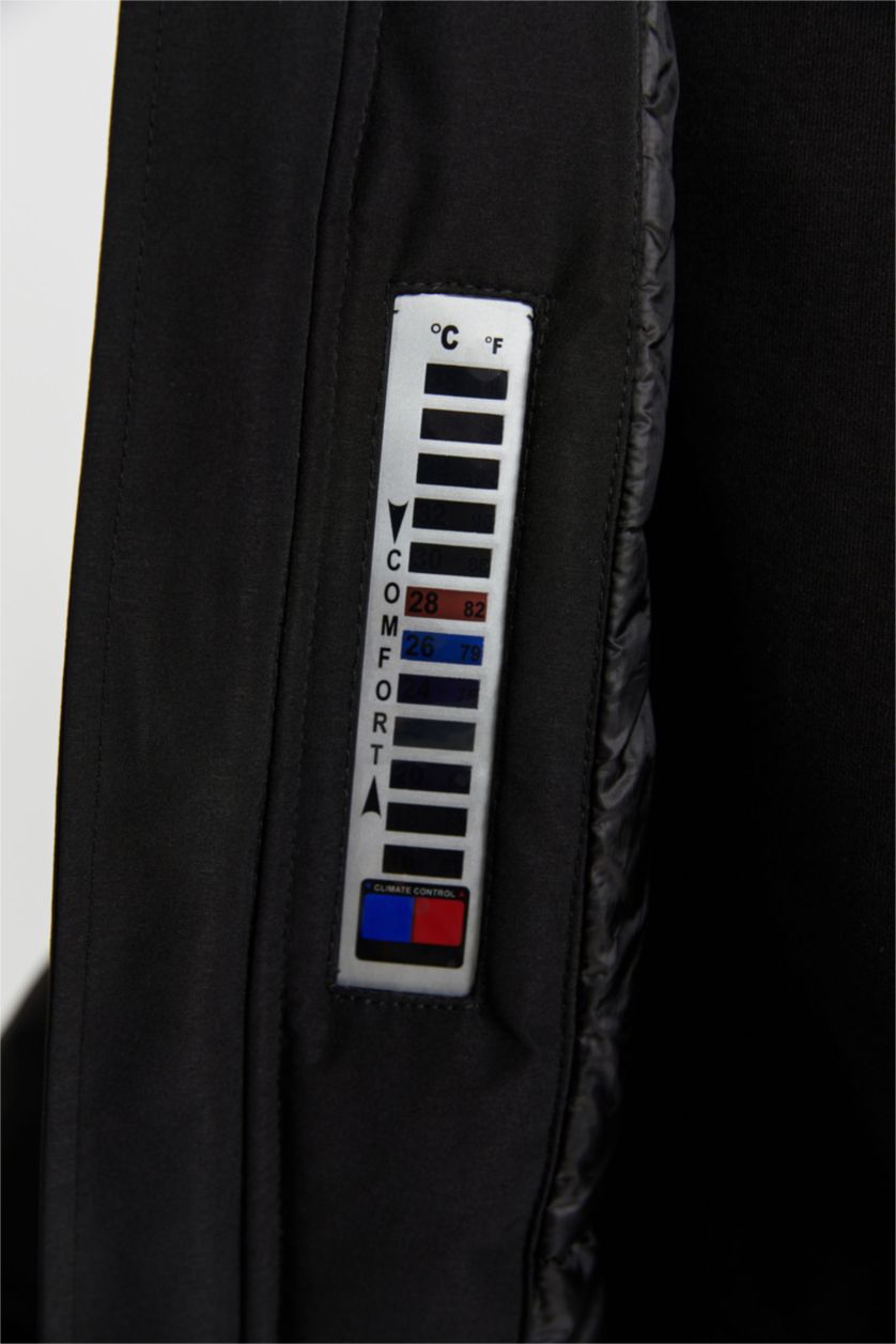 MAN Black DeFactoFit Slim Fit Hooded Silk Fabric Jacket