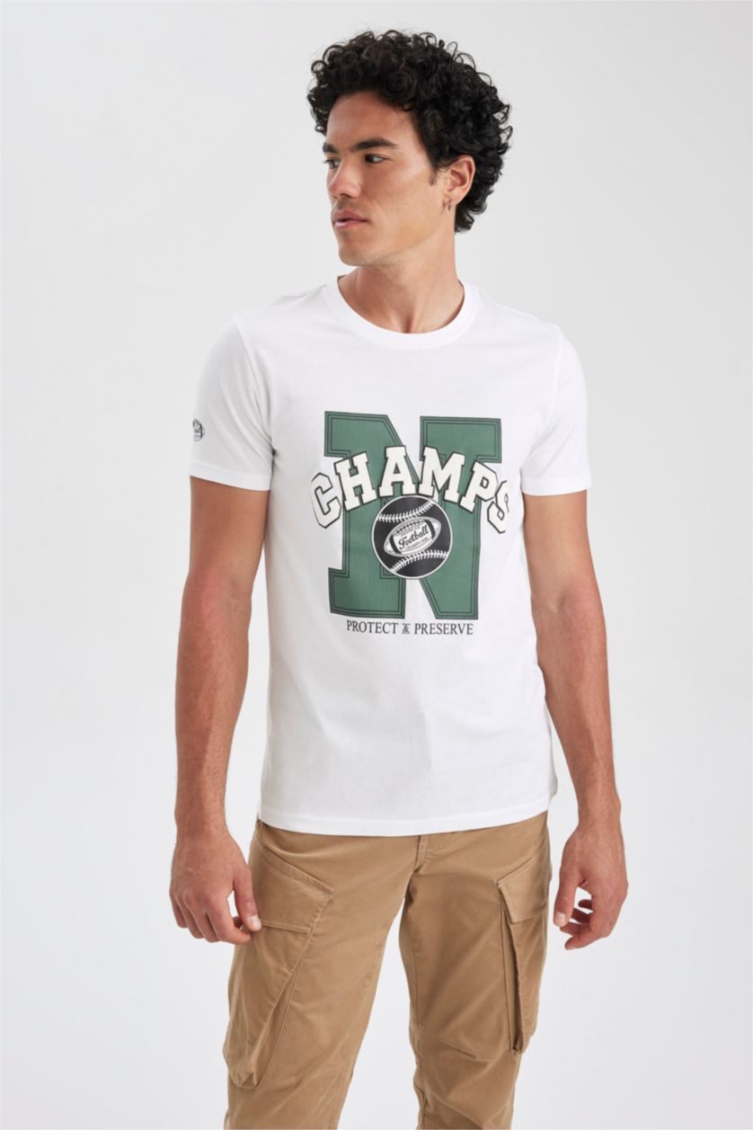 MAN White Slim Fit Short Sleeve T-Shirt