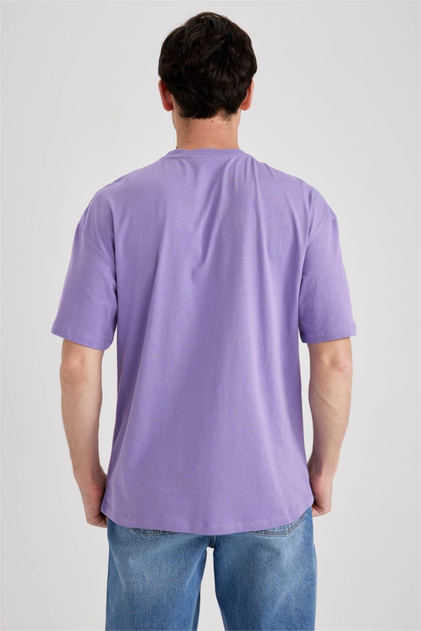 Ерлер Қара Сирень дөңгелек жаға минималл Қысқа жеңді футболка