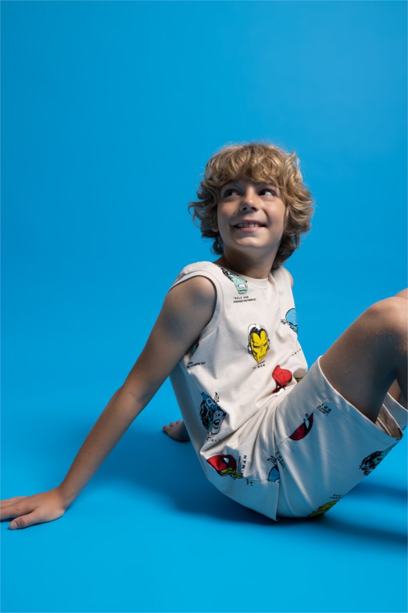 Boys & Teens Beige Boy Marvel Comics Crew Neck Singlet