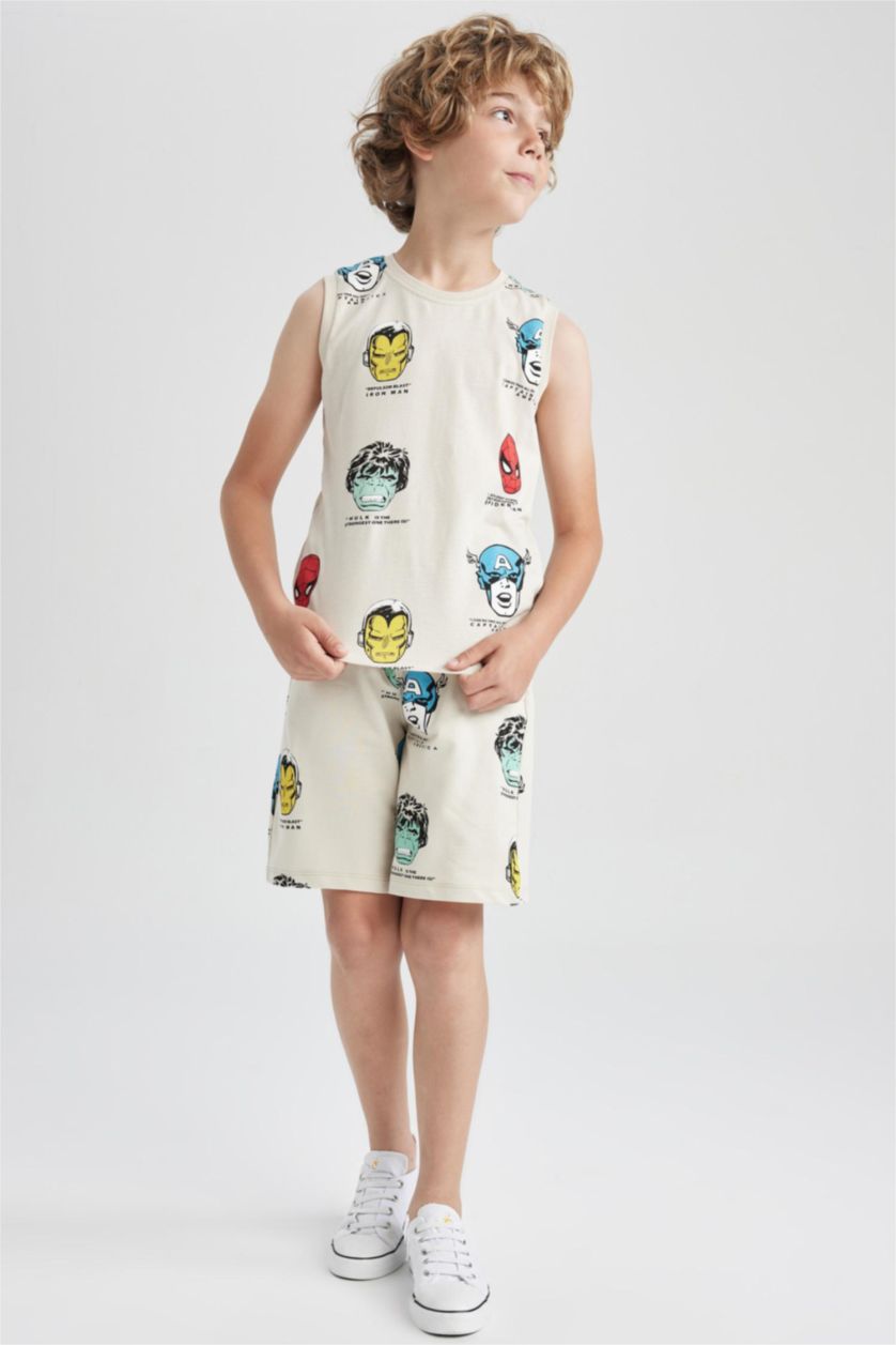 Boys & Teens Beige Boy Marvel Comics Crew Neck Singlet