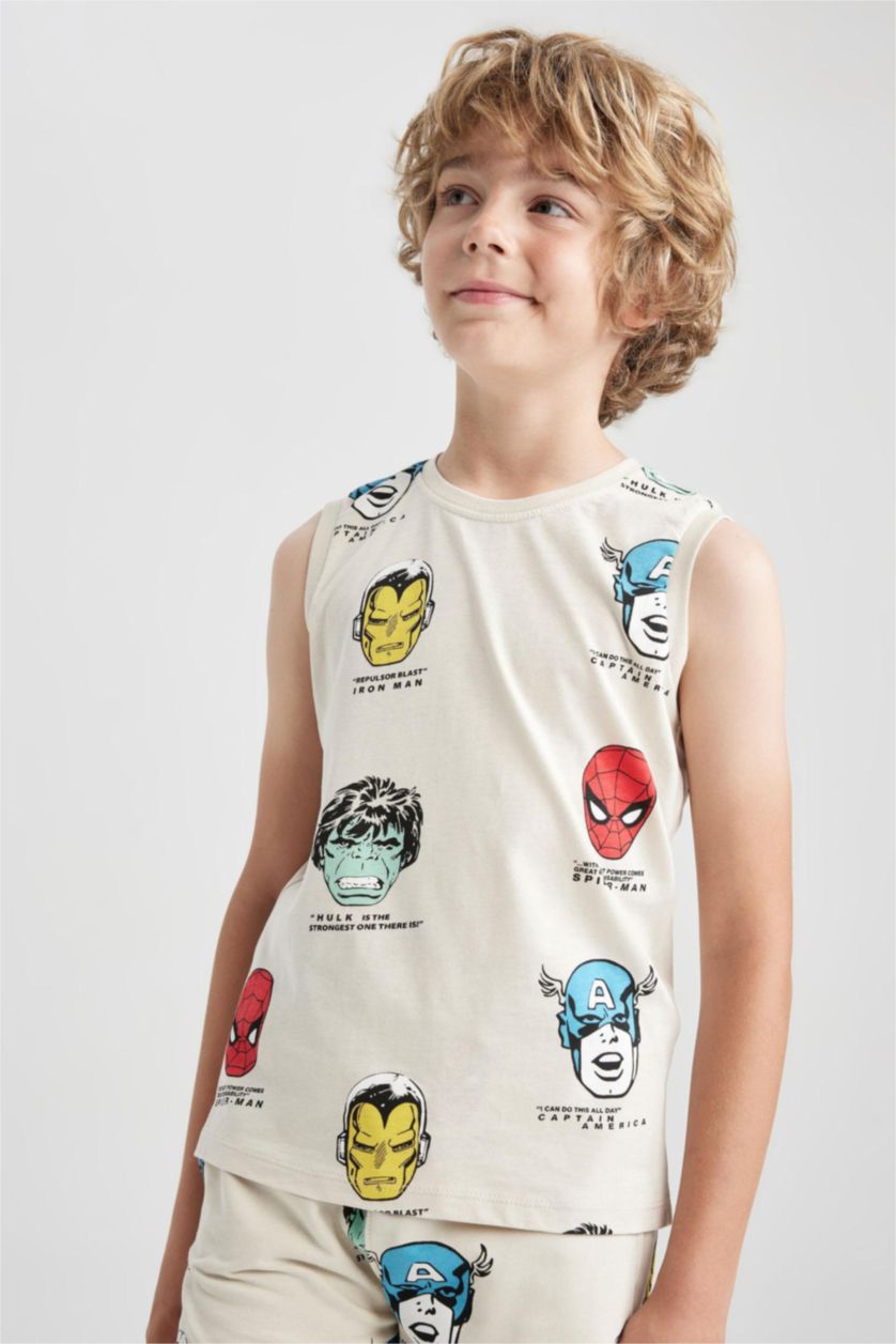Boys & Teens Beige Boy Marvel Comics Crew Neck Singlet