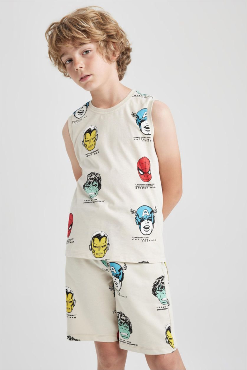Boys & Teens Beige Boy Marvel Comics Crew Neck Singlet