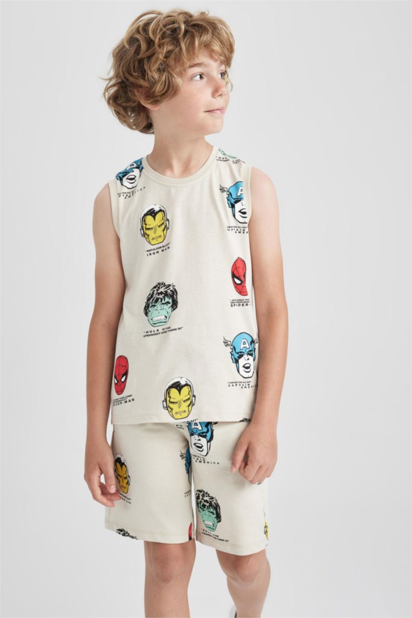 Boys & Teens Beige Boy Marvel Comics Crew Neck Singlet