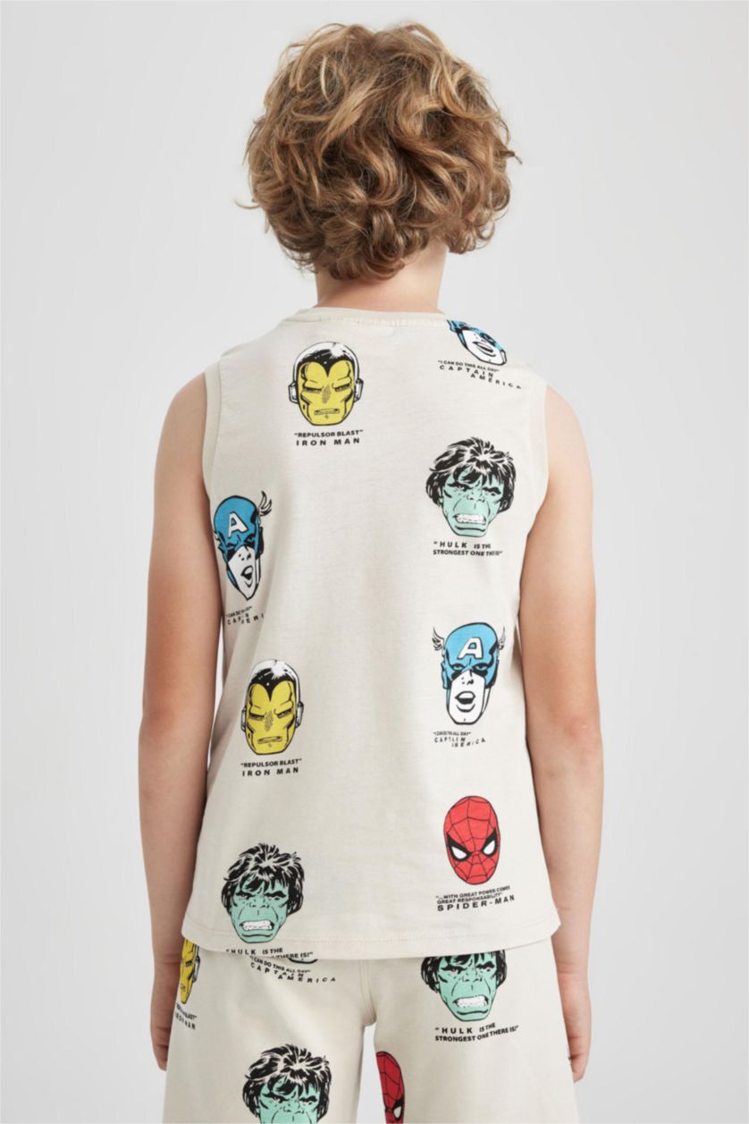 Boys & Teens Beige Boy Marvel Comics Crew Neck Singlet
