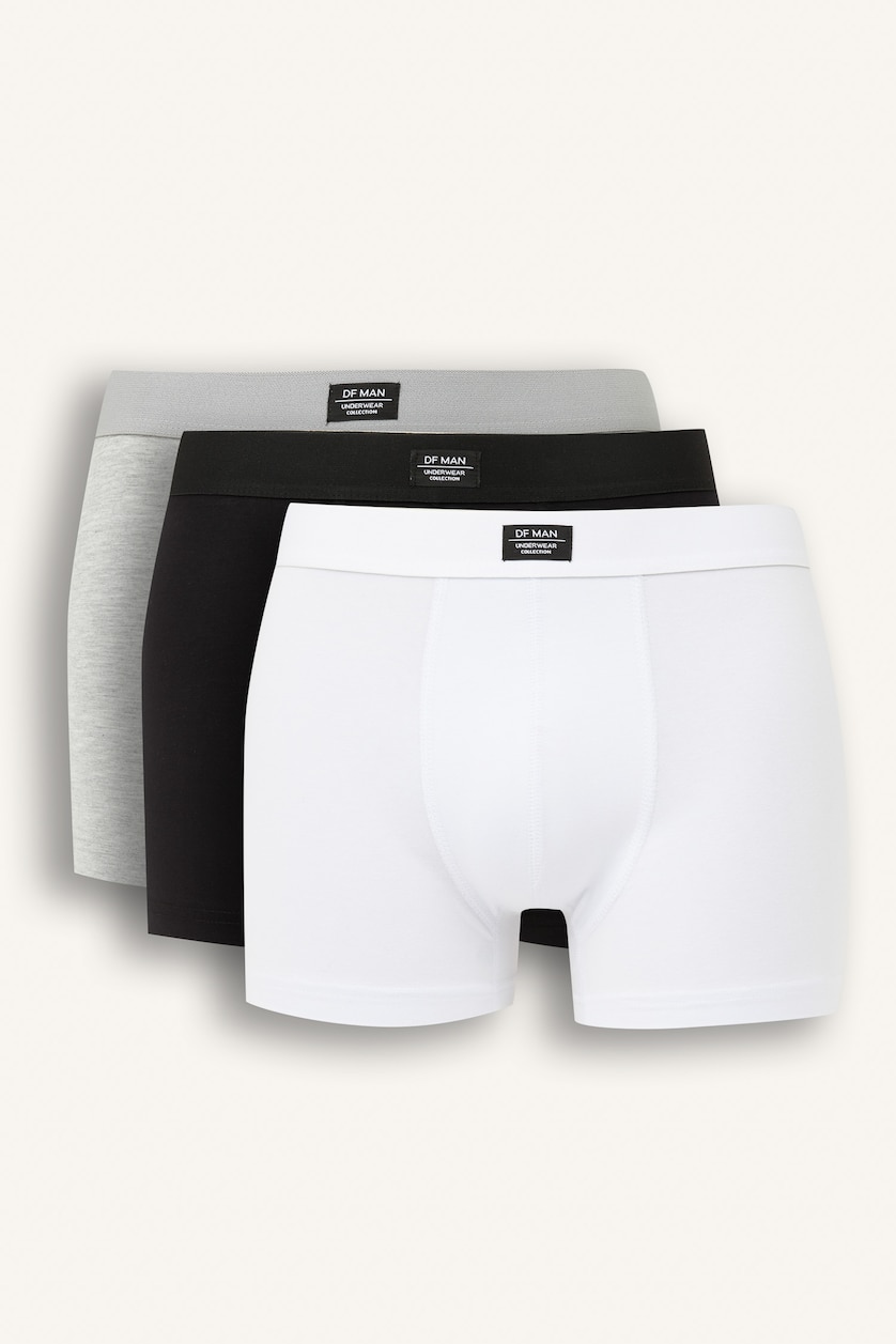 Erkek Beyaz Regular Fıt 3'lü Boxer