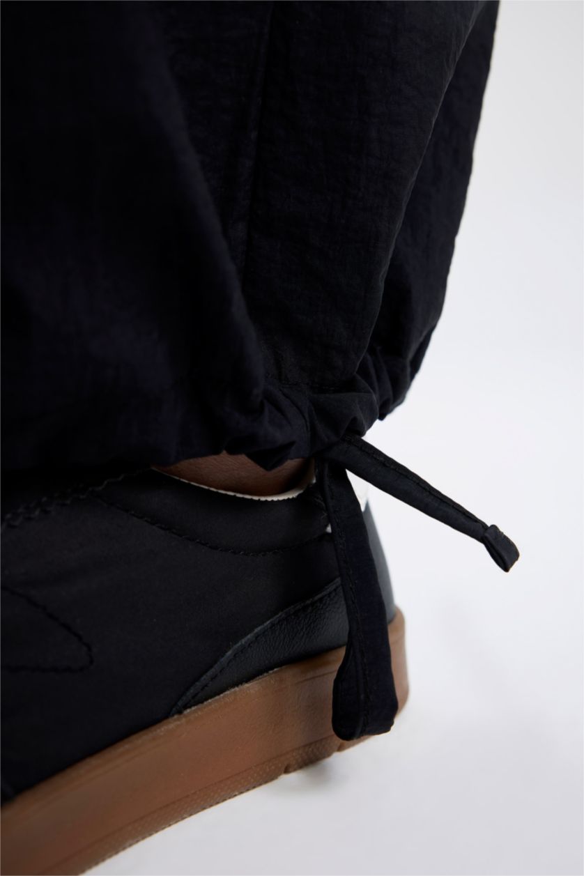 FEMME Noir Pantalon Parachute Standard