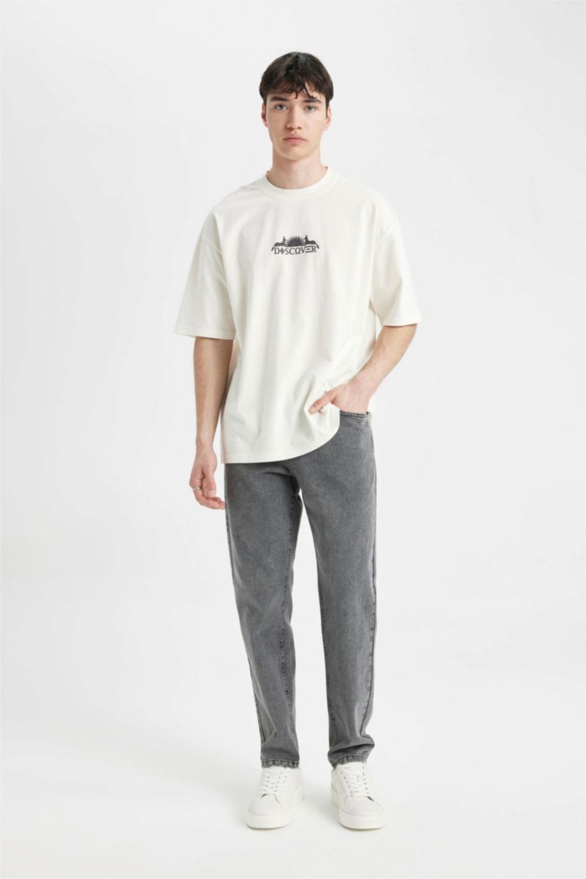 HOMME Gris Jean Taille normale Coupe régulière