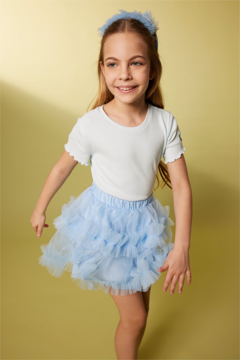 Девочки и подростки Светло-синий Футболка приталенного кроя для девочек, Школьная коллекция