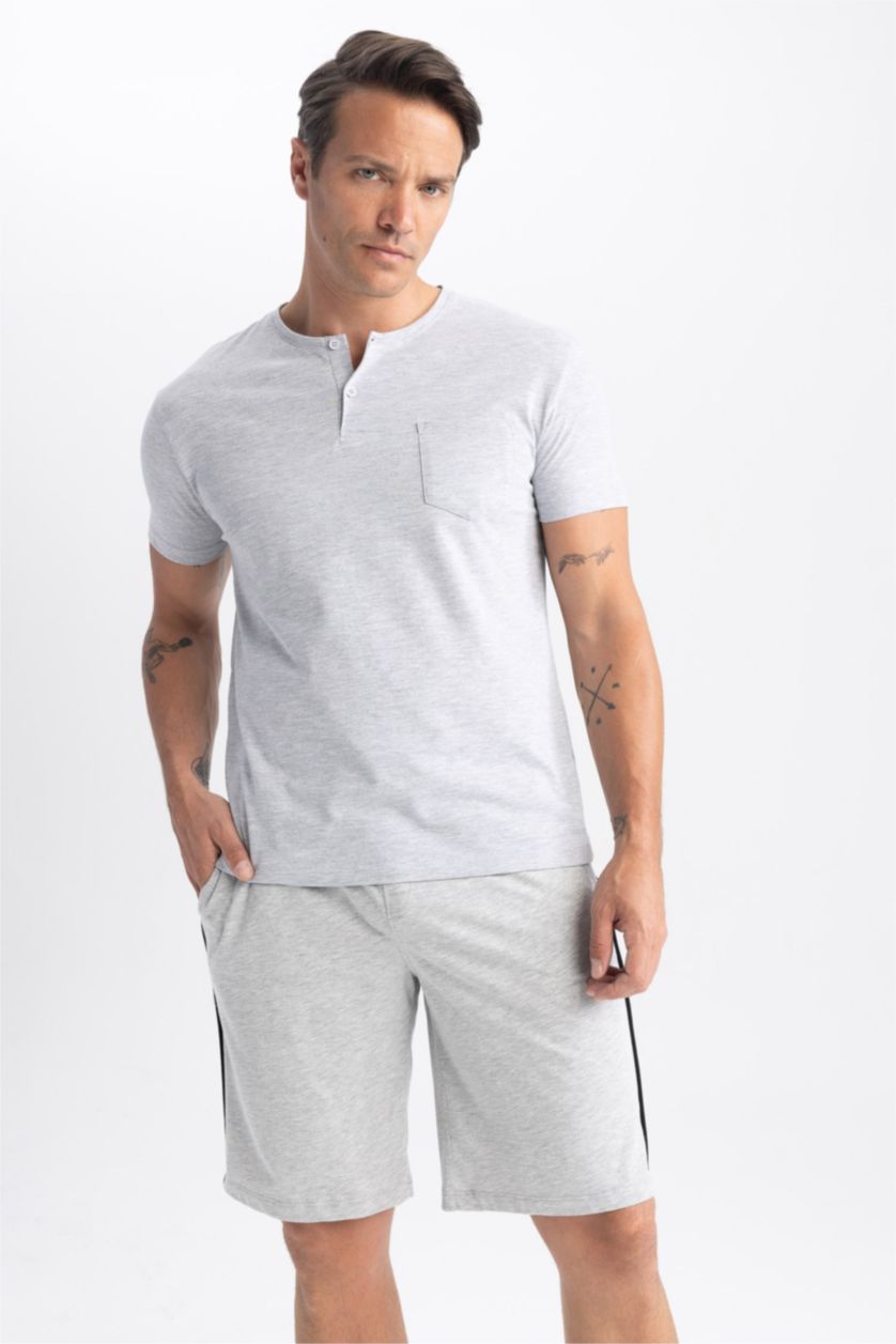 MAN Grey Melange Regular Fit Knitted Bottoms
