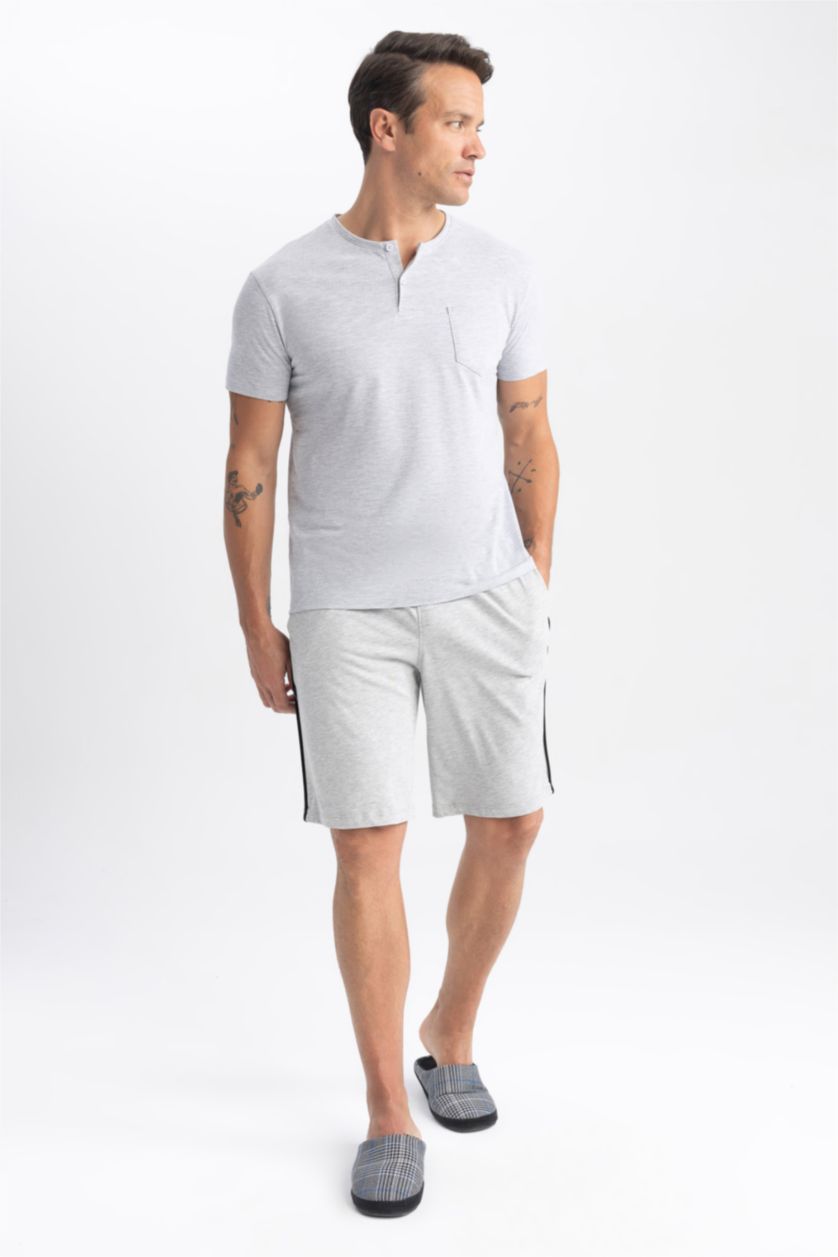 MAN Grey Melange Regular Fit Knitted Bottoms