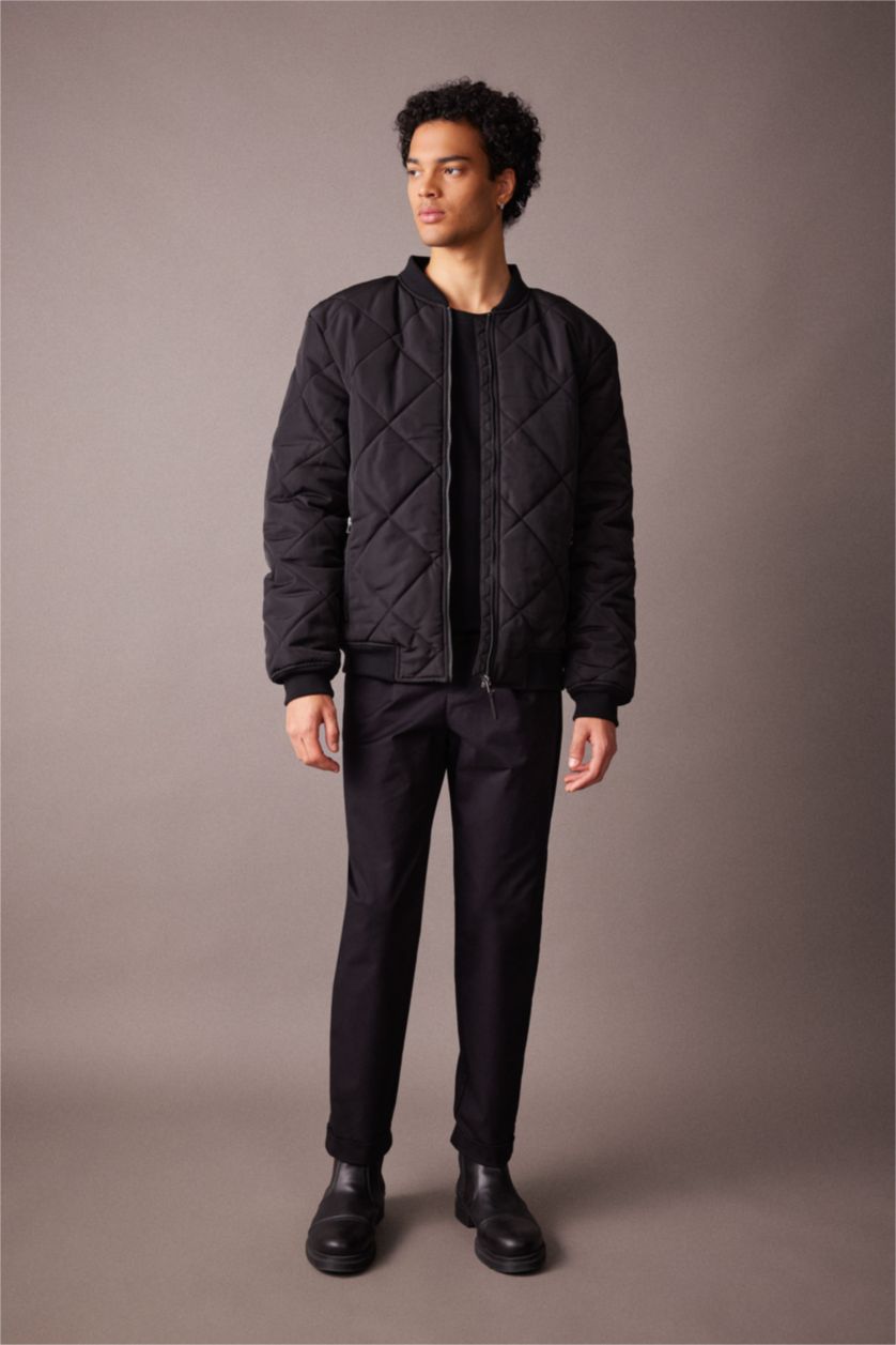 Мужчины Черный Куртка бомбер стандартного кроя