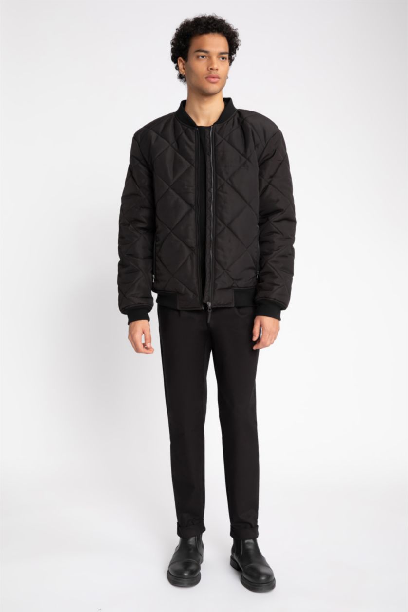 Мужчины Черный Куртка бомбер стандартного кроя