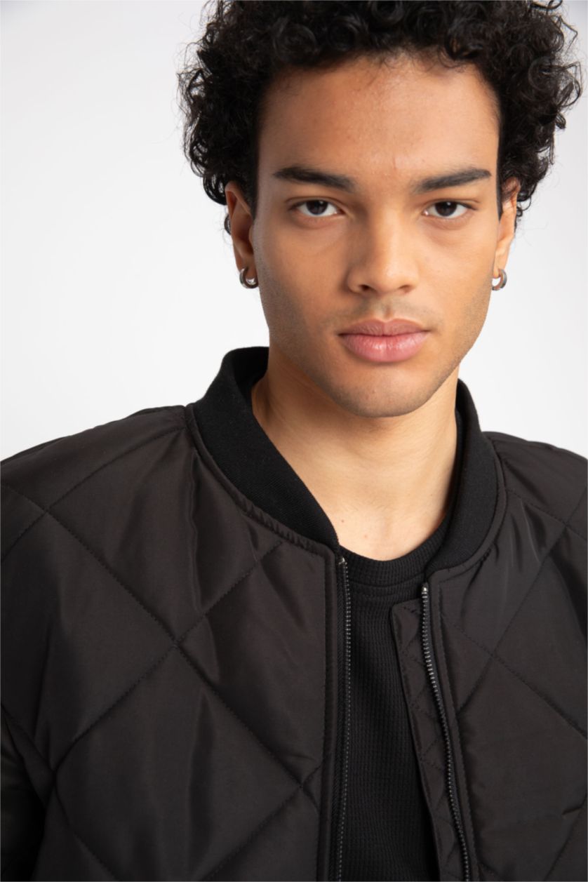 Мужчины Черный Куртка бомбер стандартного кроя