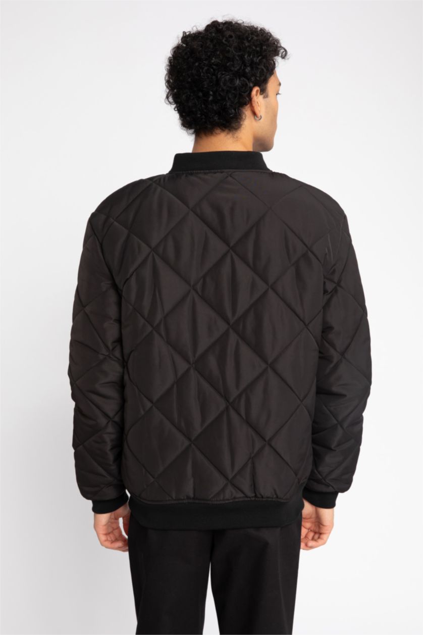 Мужчины Черный Куртка бомбер стандартного кроя