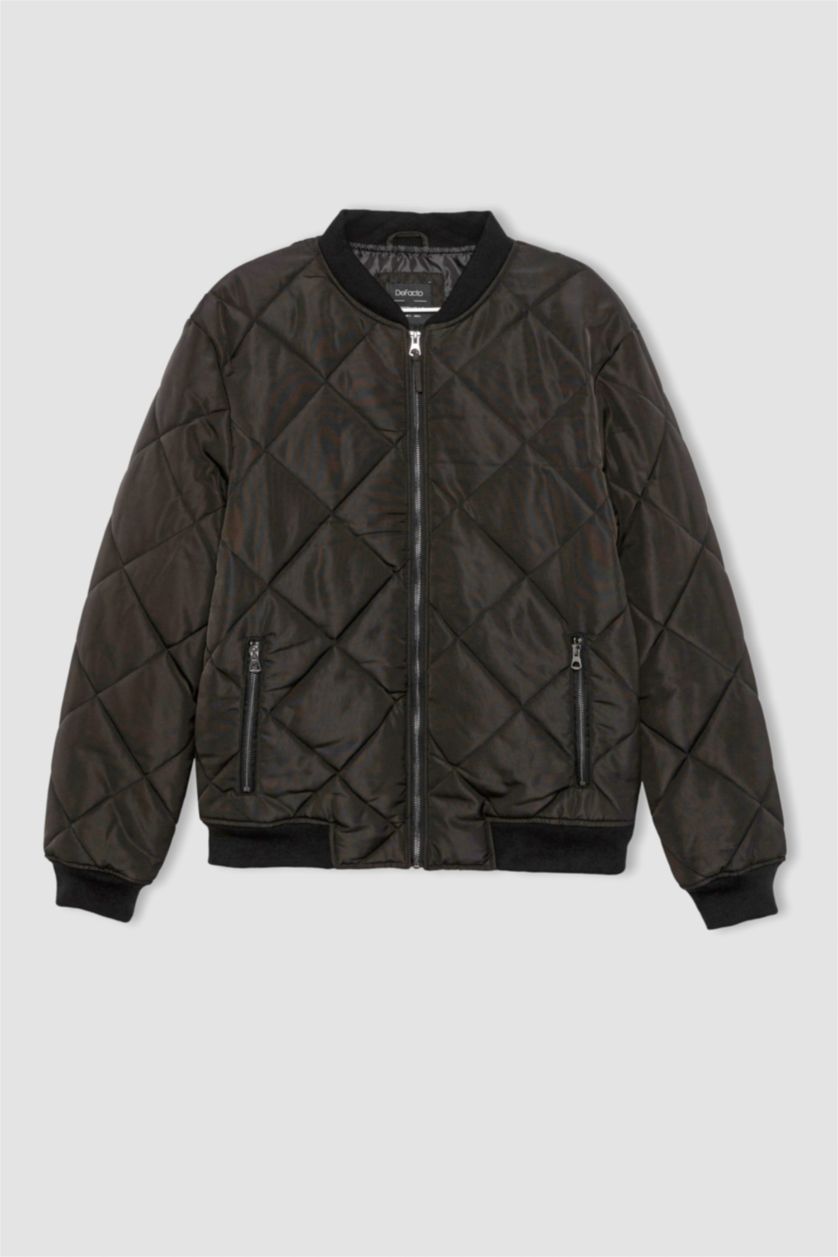 Мужчины Черный Куртка бомбер стандартного кроя