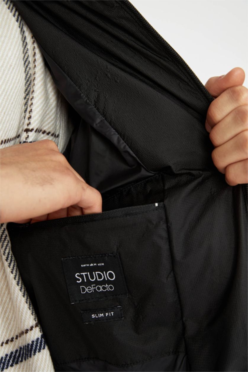 Мужчины Черный Куртка водоотталкивающая утепленная ветрозащитная с капюшоном