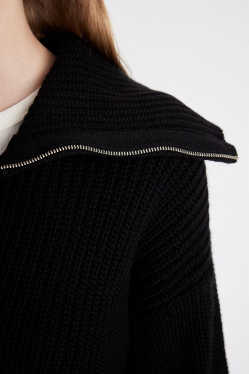 نساء أسود Slim Fit Knitwear Cardigan